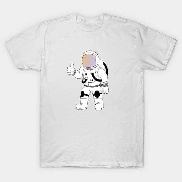 Space Astronaut Thumbs Up T-Shirt by ChrisWilson